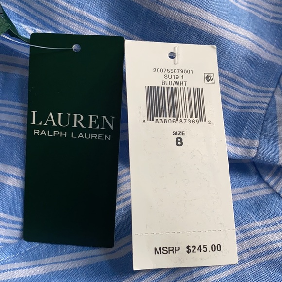 Lauren Ralph Lauren Ansley Striped Linen Jumpsuit. - Picture 16 of 16